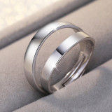 1 par de anillos abiertos de circonita con incrustaciones de cobre geométrico romántico