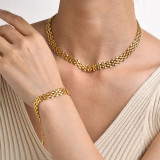 Collar Chapado En Oro De Cobre Geométrico De Moda