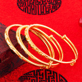Brazalete chapado en oro de cobre geométrico Chinoiserie