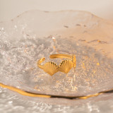 Anillos abiertos chapados en oro artístico del acero inoxidable 18K de Shell a granel