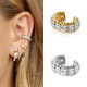 Pendientes superventas con clip de oreja de circonio con diamantes de imitación completos INS