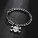 Pulseras de pulido de acero de titanio con calavera divertida de hip-hop