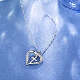 Collar pendiente del Zircon del cobre de la forma del corazón de la cruz del estilo simple a granel