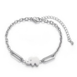 Joyería de moda Personalidad Costura Elefante Colgante Pulsera Simple