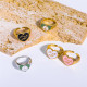 Anillos de esmalte de latón con letras retro