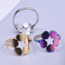 Anillos chapados en oro con revestimiento de acero inoxidable de color sólido Commute