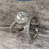 Conjunto de moda nuevo anillo de cobre de boda con incrustaciones de circón para parejas al por mayor