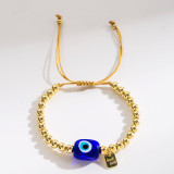 Pulseras de esmalte de cobre con cuerda de ojo del diablo de moda, 1 pieza