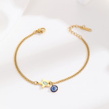 Pulseras chapadas en oro de 18 quilates con revestimiento de acero inoxidable con ojo de diablo de estilo vintage al por mayor
