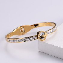 Pulsera de acero inoxidable con números romanos para mujer, primavera, diamantes de moda