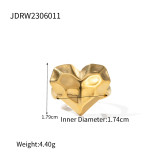 Pendientes chapados en oro de 18 quilates con revestimiento de acero inoxidable en forma de corazón estilo IG