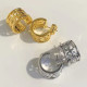 Pendientes retro de cobre en forma de C chapados en pendientes de cobre