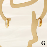 1 par de aretes de aro chapados en oro de 18 quilates con revestimiento de esmalte circular de estilo simple