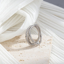 Anillos plateados plata del revestimiento de acero inoxidable del color sólido del estilo simple