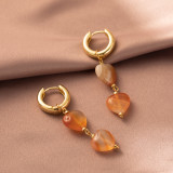 1 par de pendientes elegantes de gota de cobre con piedra Natural en forma de corazón para mujer