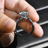 Anillos de diamantes de imitación artificiales con incrustaciones de cobre redondos de moda
