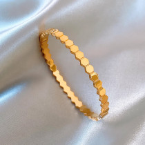 Brazalete con revestimiento de acero y titanio geométrico de moda, 1 pieza
