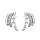 Pendientes chapados en oro de 18K con incrustaciones huecas, chapado en forma de C brillante, estilo fresco, 1 par