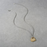Collar con colgante de circonio con incrustaciones de cobre en forma de corazón de estilo simple