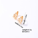 1 par de pendientes chapados en oro blanco con incrustaciones de cobre y circonita chapados en oro blanco estilo Simple informal geométrico