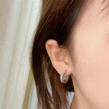 1 par de pendientes chapados en oro blanco con incrustaciones de cobre y circonita chapados en oro blanco estilo Simple informal geométrico