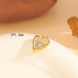 El girasol brillante hecho a mano lindo deja los encantos plateados oro del Zircon del latón 18K de la forma del corazón en bulto