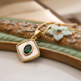 Collar con colgante chapado en oro de 18 quilates con incrustaciones de cobre geométrico de viaje de estilo simple