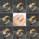 Anillos huecos de acero inoxidable con letras de moda 1 pieza
