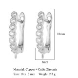 1 par de pendientes de circón de cobre con incrustaciones de color sólido de estilo simple