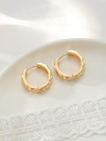Pendientes Chapados en Oro Cobre de Color Sólido de Moda 1 Par