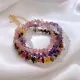 Pulseras de acero y titanio con vidrio irregular de estilo étnico
