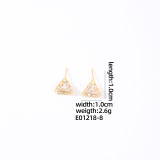 1 pieza Casual estilo Simple triángulo geométrico estrella chapado incrustaciones cobre circón chapado en oro blanco pendientes colgantes chapados en oro