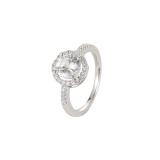 Anillo de circonio de cristal hecho a mano para parejas románticas con microincrustaciones, anillo de moda al por mayor