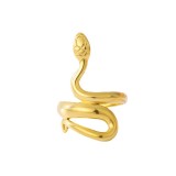 Anillos de acero inoxidable con forma de serpiente de moda, 1 pieza
