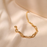 Pulseras chapadas en oro de 18 quilates con revestimiento de cobre geométrico para mujer