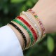 Nuevo Pulsera de cristal de Color chapado en oro de 18K con incrustaciones