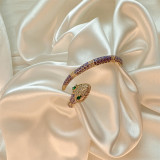 Brazalete De Circón Con Chapado De Cobre De Serpiente De Moda