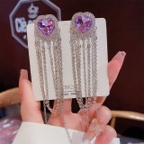 1 par de pendientes de diamantes de imitación de perlas artificiales de cobre con incrustaciones geométricas glamorosas