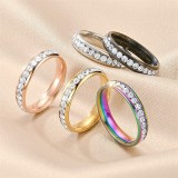 Anillos de diamante artificiales de acero Titanium redondos del estilo moderno a granel