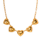 Collar plateado oro del acero inoxidable 18K de la forma del corazón del estilo de IG en bulto