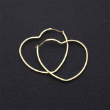 1 par Estilo simple Estilo clásico Enchapado en forma de corazón Cobre Pendientes chapados en oro
