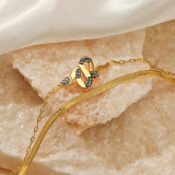 Pulseras de diamantes de imitación chapadas en oro de acero inoxidable con forma de serpiente de moda