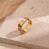 Anillo abierto chapado en oro de 18 quilates con revestimiento de acero inoxidable de color sólido con cara sonriente retro