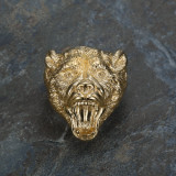 Anillos chapados en oro de acero inoxidable con diseño de oso Hip-Hop