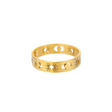 Anillos de acero inoxidable Sun Moon de estilo simple informal a granel