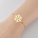 Pulseras de acero de titanio con forma de copo de nieve de 1 pieza