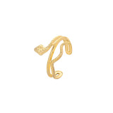 Anillo Abierto Geométrico De Moda Chapado En Acero Inoxidable