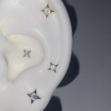 1 pieza Pendientes de circón con incrustaciones de cobre chapado en estrella de estilo simple
