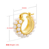 Pendientes de perlas Cobre chapado en oro de 18 quilates Hebillas para las orejas que preservan el color