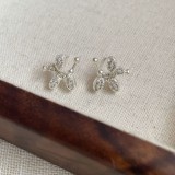 1 par de aretes de diamantes de imitación de cobre con incrustaciones de perro de estilo simple